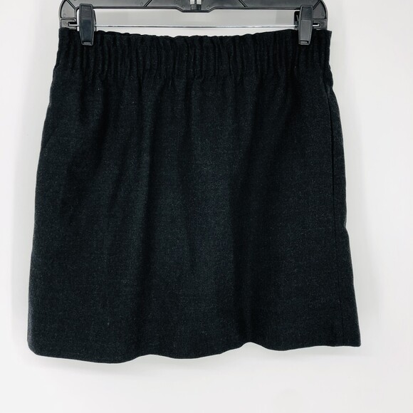 J.CREW Dresses & Skirts - J Crew Charcoal Gray Wool City Mini Skirt 90289 Size 4 Preppy Elastic Waist High